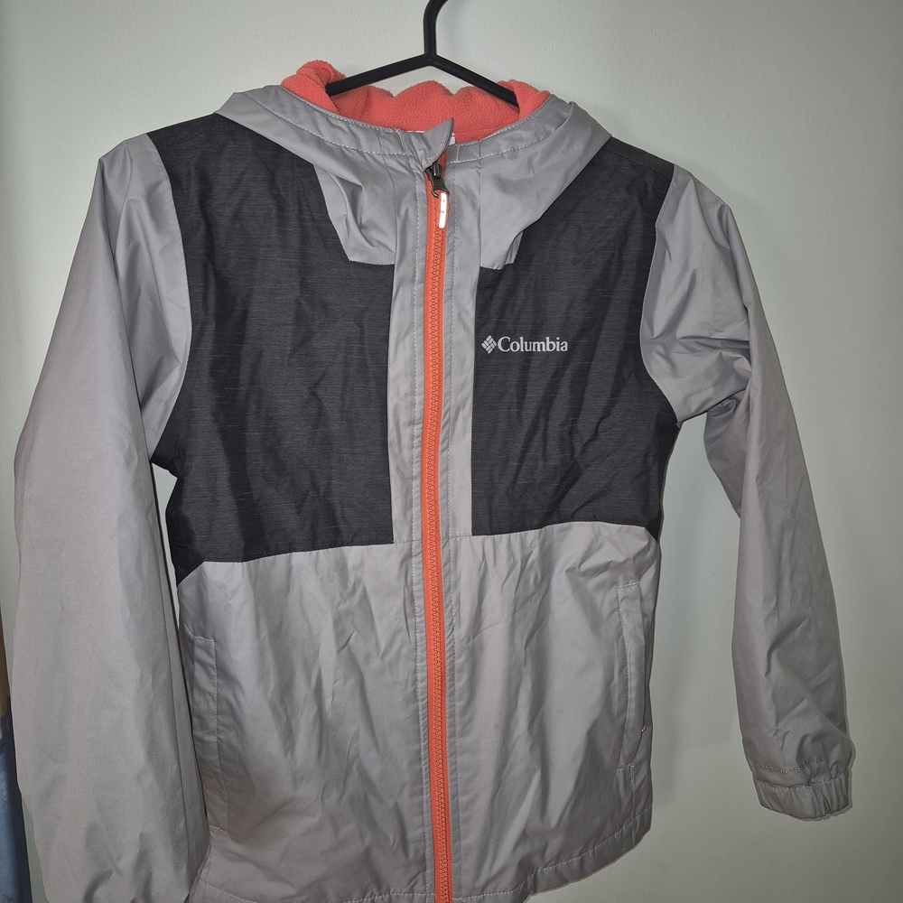 Columbia Black and Gray Jacket with Orange Lining